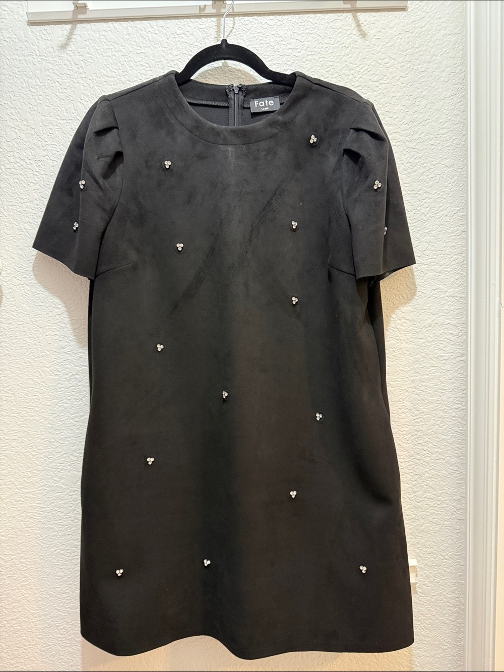 Fate Black Embellished Mini Dress